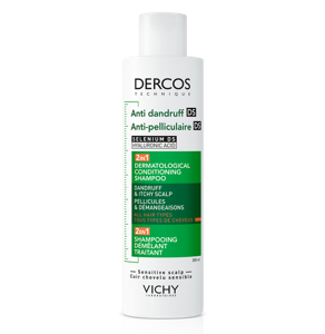 VICHY DERCOS ANTI PELLICULAIRE DS 2EN1 SHAMPOOING DEMELANT TRAITANT 200ML