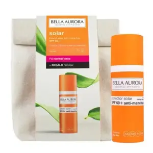 BELLA AURORA GEL CREME SOLAIRE ANTI TACHE SPF50 PMG 50ML+TROUSSE COTON RAYEE OFFERTE