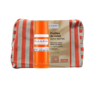 BELLA AURORA FLUIDE SOLAIRE ANTI TACHE SPF50+ PNS 50ML + TROUSSE COTON RAYEE OFFERTE