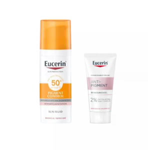 EUCERIN ECRAN PIGMENT CONTROL SUN FLUID SPF50+ 50ML + ANTI PIGMENT CLEANSING GEL 20ML OFFERT
