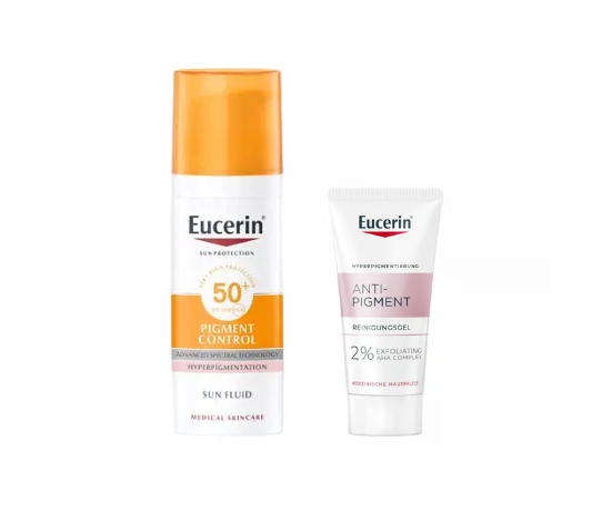 EUCERIN ECRAN PIGMENT CONTROL SUN FLUID SPF50+ 50ML + ANTI PIGMENT CLEANSING GEL 20ML OFFERT