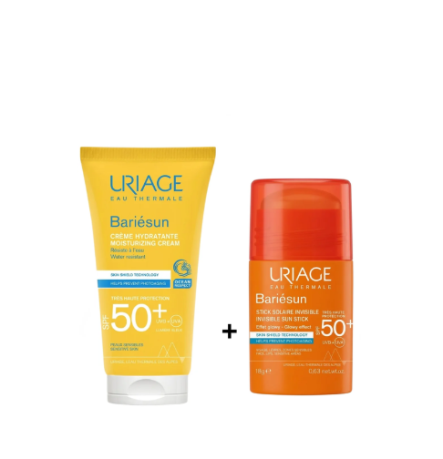 URIAGE BARIESUN STICK SOLAIRE INVISIBLE SPF50+ 18G + BARIESUN CREME SPF50+ 50ML PACK PROMO